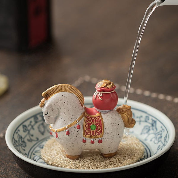 New Mandarin Lucky Horse Pair | Color-Changing Cultivable Tea Pet Gift Set