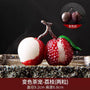 Magical Color-Changing Litchi, Tea Tray Ornament with Natural Leaf