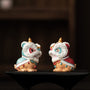 Magical Color-Changing Lion Tea Pet, Auspicious Ornament for Tea Table