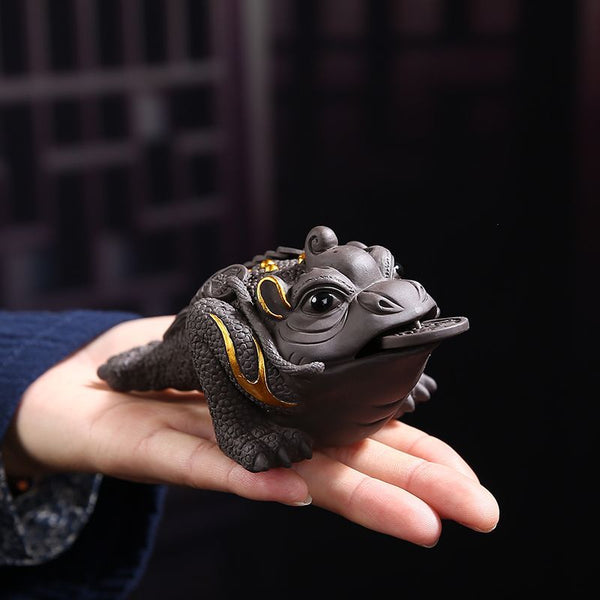 Money Toad Tea Pet, Cultivable Zisha Clay Fortune Decor